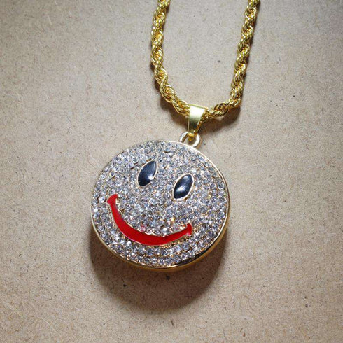 Iced Smiley Pendant + Watch Gift Set