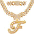 Bling Butterfly Letter Cuban Link Chain