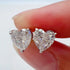 Floating Heart 925 Sterling Silver Moissanite Stud Earrings
