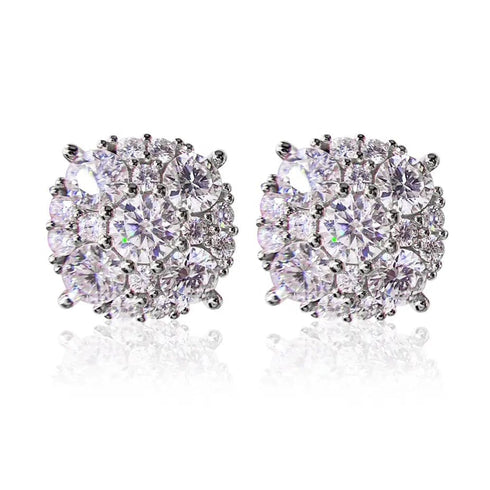 Flower Cluster 925 Sterling Silver Moissanite Earrings