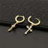 Flower Cross 925 Silver Moissanite Earrings