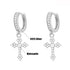 Flower Cross 925 Silver Moissanite Earrings