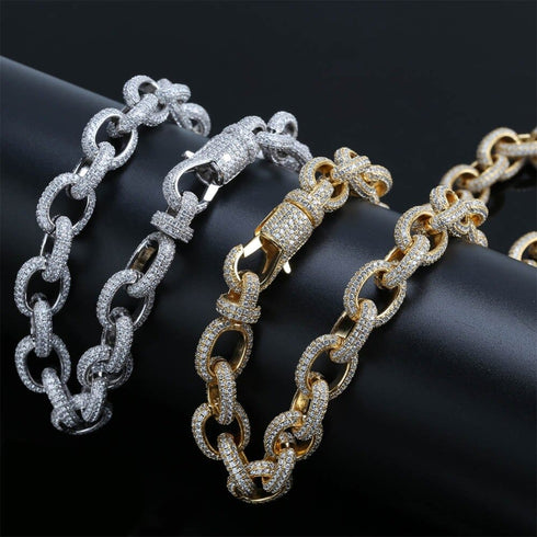 Fully Iced 15MM Icy Rolo Chain