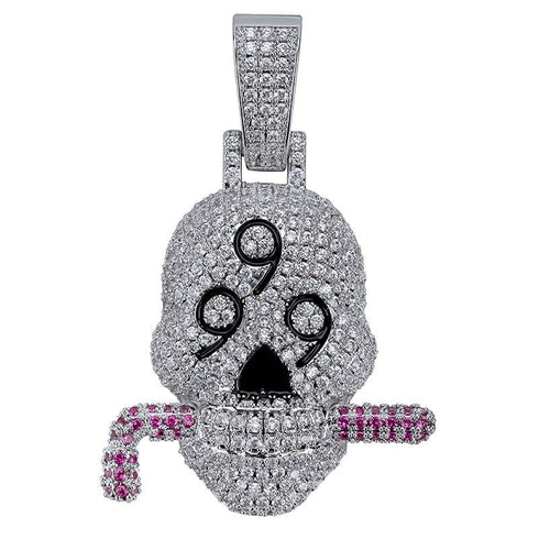 Fully Iced 999 Skull Pendant Chain