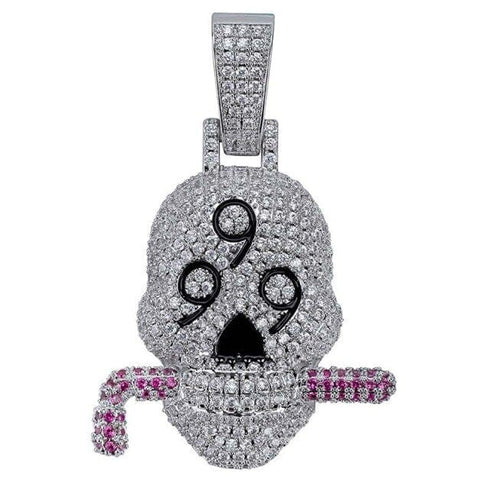 Fully Iced 999 Skull Pendant Chain
