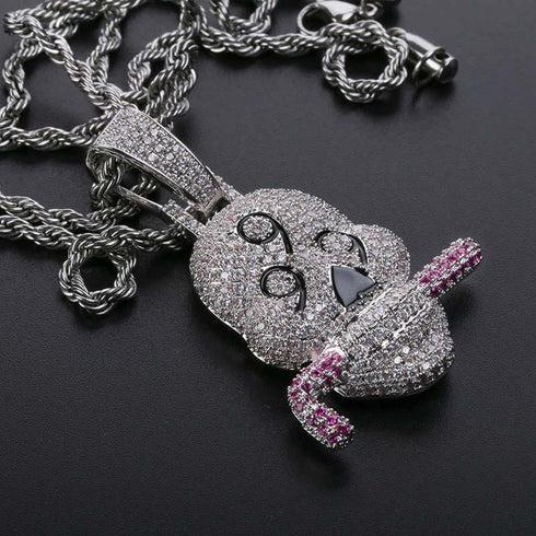 Fully Iced 999 Skull Pendant Chain