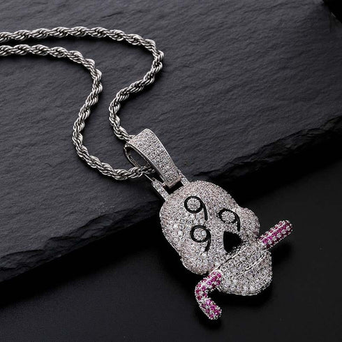 Fully Iced 999 Skull Pendant Chain