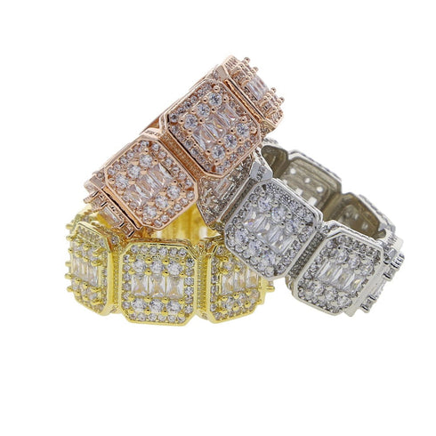 Fully Iced Baguette Rings