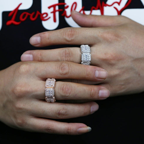 Fully Iced Baguette Rings