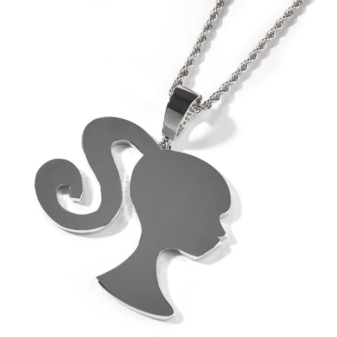 Fully Iced Barbie Pendant Necklace