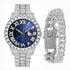 Fully Iced Bling Watch + Cuban Bracelet Bundle