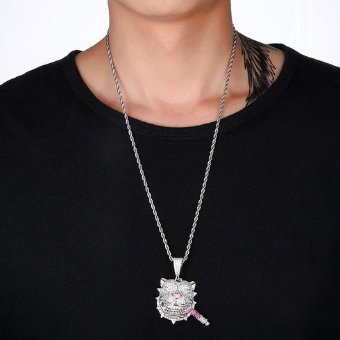 Fully Iced Bully Cuban Chain and Watch + FREE Cuban Bracelet