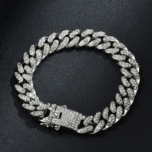 Fully Iced Bully Cuban Chain and Watch + FREE Cuban Bracelet
