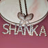 Fully Iced Custom Butterfly Name Chain