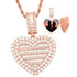 Fully Iced Custom Heart Baguette Photo Pendant Necklace