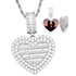 Fully Iced Custom Heart Baguette Photo Pendant Necklace