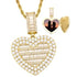 Fully Iced Custom Heart Baguette Photo Pendant Necklace