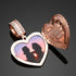 Fully Iced Custom Heart Baguette Photo Pendant Necklace