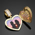 Fully Iced Custom Heart Baguette Photo Pendant Necklace