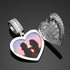 Fully Iced Custom Heart Baguette Photo Pendant Necklace