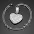 Fully Iced Custom Heart Baguette Photo Pendant Necklace