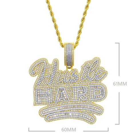 Fully Iced Da "Hustle Hard" Pendant Chain