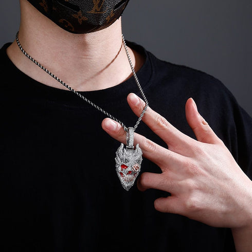Fully Iced Evil Punk Smile Pendant Chain