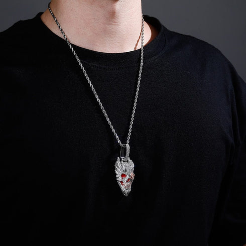 Fully Iced Evil Punk Smile Pendant Chain