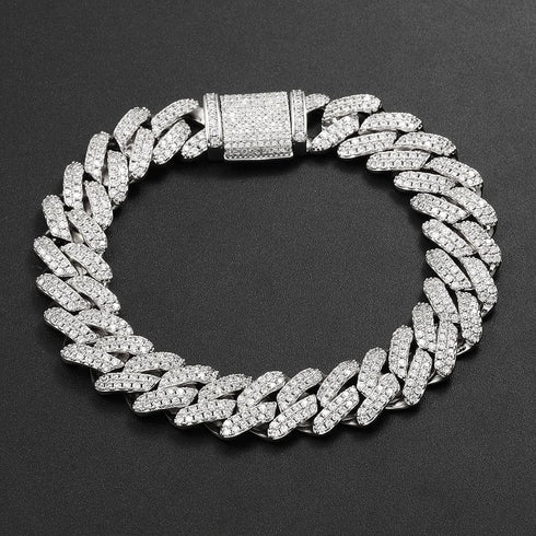 Fully Iced Miami Prong Cuban Bracelet + FREE Tennis Bracelet Bundle (AAA+ Quality)