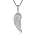 Fully Iced Out Angel Wings Charm Necklace