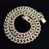 Fully Iced Out Pink Biting Lip Cuban Pendant Chain
