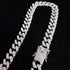 Fully Iced Out Pink Biting Lip Cuban Pendant Chain