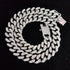 Fully Iced Out Pink Biting Lip Cuban Pendant Chain