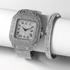 Fully Iced Roman Square Bezel Watch + FREE Iced Bangle