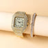 Fully Iced Roman Square Bezel Watch + FREE Iced Bangle