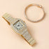 Fully Iced Roman Square Bezel Watch + FREE Iced Bangle