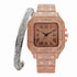 Fully Iced Roman Square Bezel Watch + FREE Iced Bangle