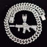 Fully Iced Submachine Gun Pendant Rapper Necklace