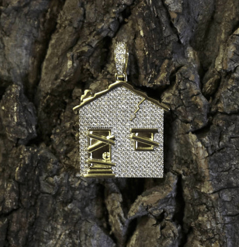 Fully Iced Trap House Pendant Necklace