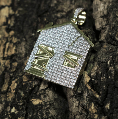Fully Iced Trap House Pendant Necklace