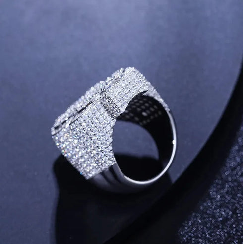 Fully Iced VVS Moissanite Dollar $ Ring