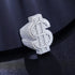 Fully Iced VVS Moissanite Dollar $ Ring