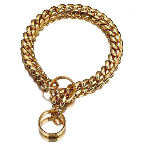Adjustable Gold Cuban Link Dog Collar