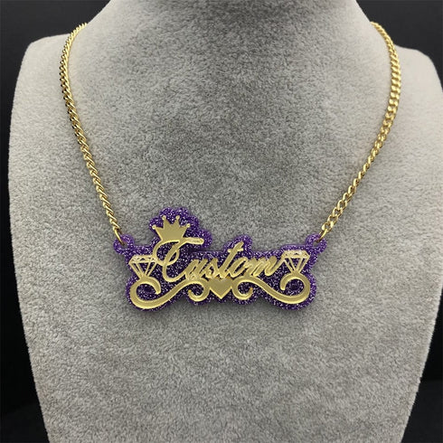 Custom Glitz Double Plated Name Chain