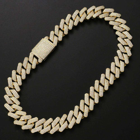 VVS Jewelry 14mm/20mm Micro Paved Prong Cuban Chain