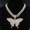 VVS Jewelry Cuban Link Butterfly Choker + FREE Tennis Choker