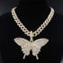 VVS Jewelry Cuban Link Butterfly Choker + FREE Tennis Choker