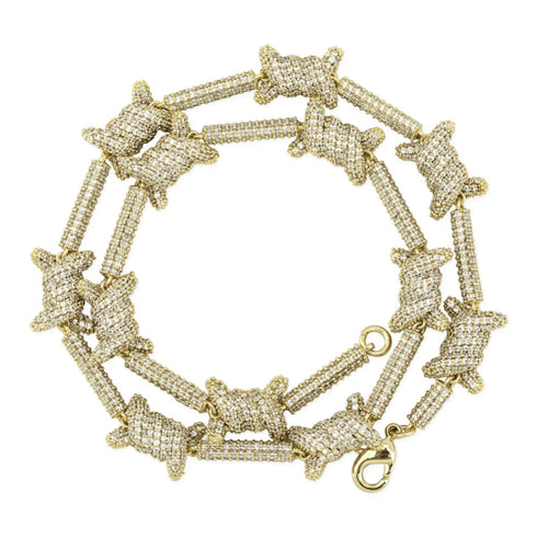 18K Gold/Silver Micro Pave Knot Cuban Chain + FREE Bracelet Bundle