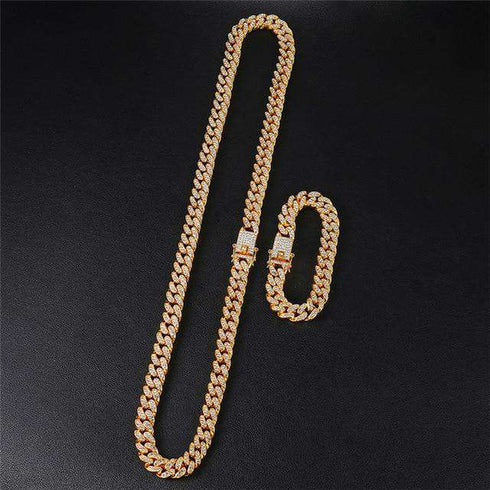 VVS Jewelry 14k Gold/Silver Chain + FREE Bracelet Bundle - (TODAY ONLY QUICK DELIVERY)