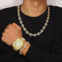 VVS Jewelry Coffee Bean Chain and Bracelet Bundle + FREE Square Roman Watch
